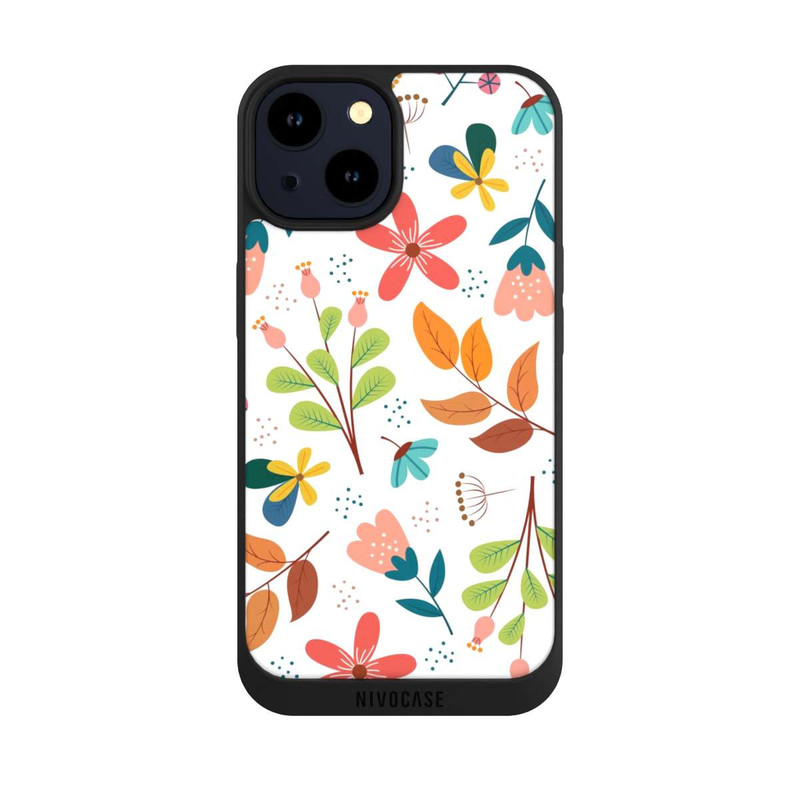 iPhone 14 NIVOpure Blüten und Blätter weiß