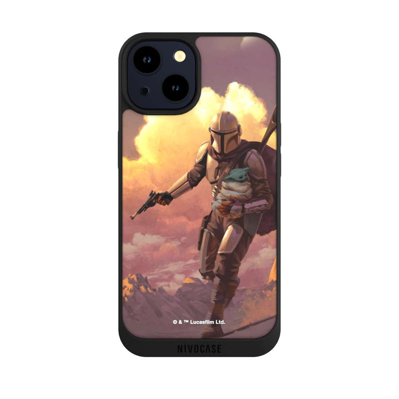 iPhone 14 NIVOpure Les nuages ​​du coucher du soleil Mandalorien et Grogu