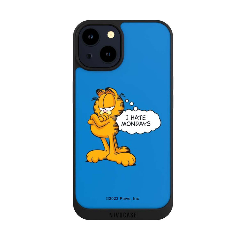 iPhone 14 NIVOpure Garfield I Hate Mondays Blau