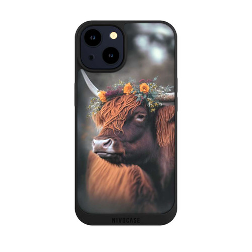 Apple iPhone 14 NIVOpure Highland Cow With Flowers with AI