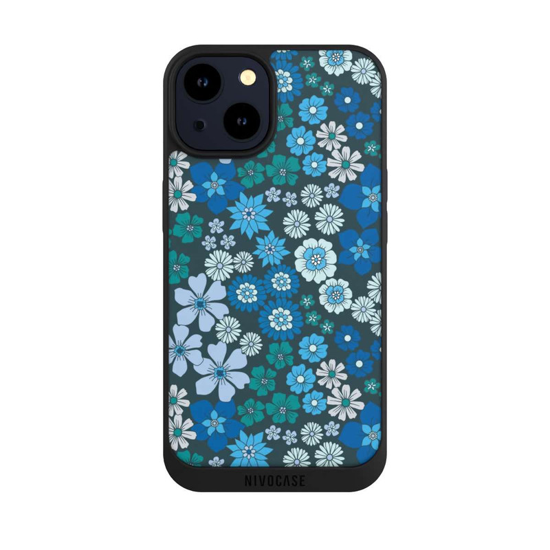 iPhone 14 NIVOpure Fleurs bleues DeinDesign
