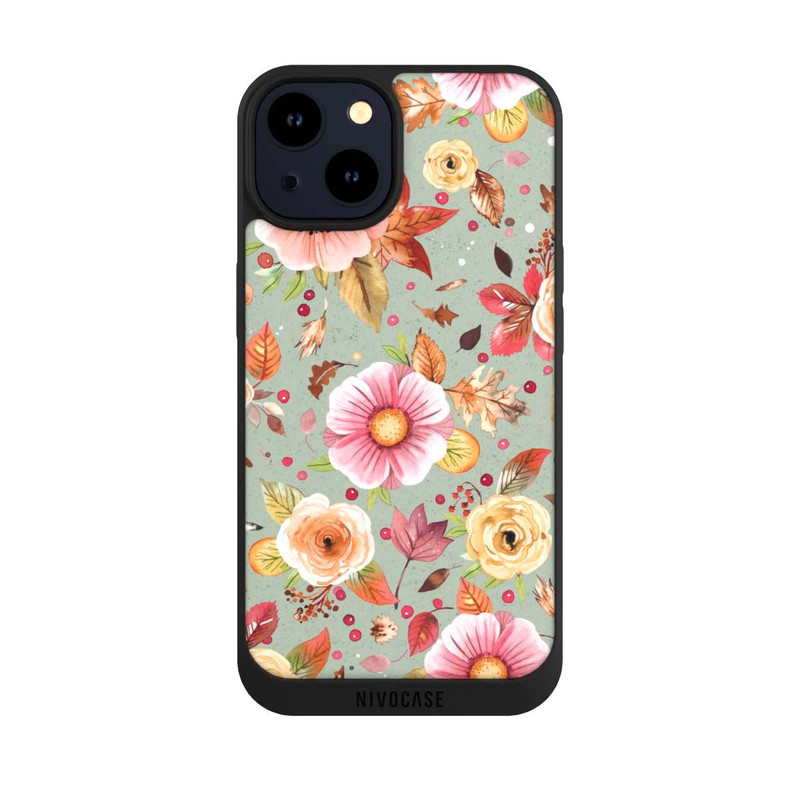 iPhone 14 NIVOpure Fleurs d'automne Vert tendre