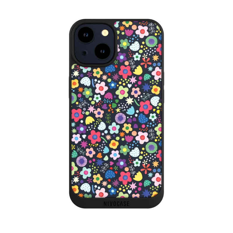 iPhone 14 NIVOpure Psychedelic Flowers Multi Black