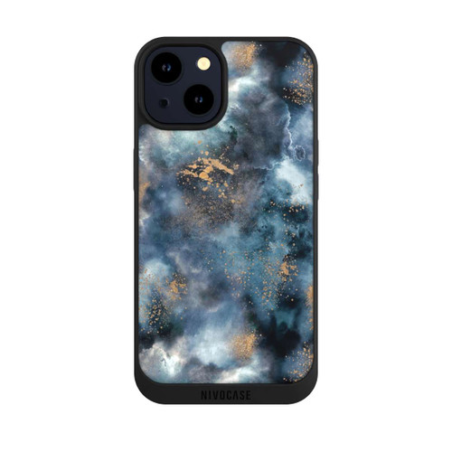 Apple iPhone 14 NIVOpure Smoky Marble Watercolor Navy
