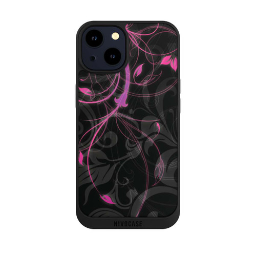 Apple iPhone 14 NIVOpure Black and Pink Autumn Flowers 