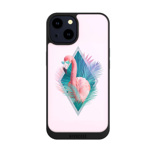 Apple iPhone 14 NIVOpure Tropical Leaves Flamingo