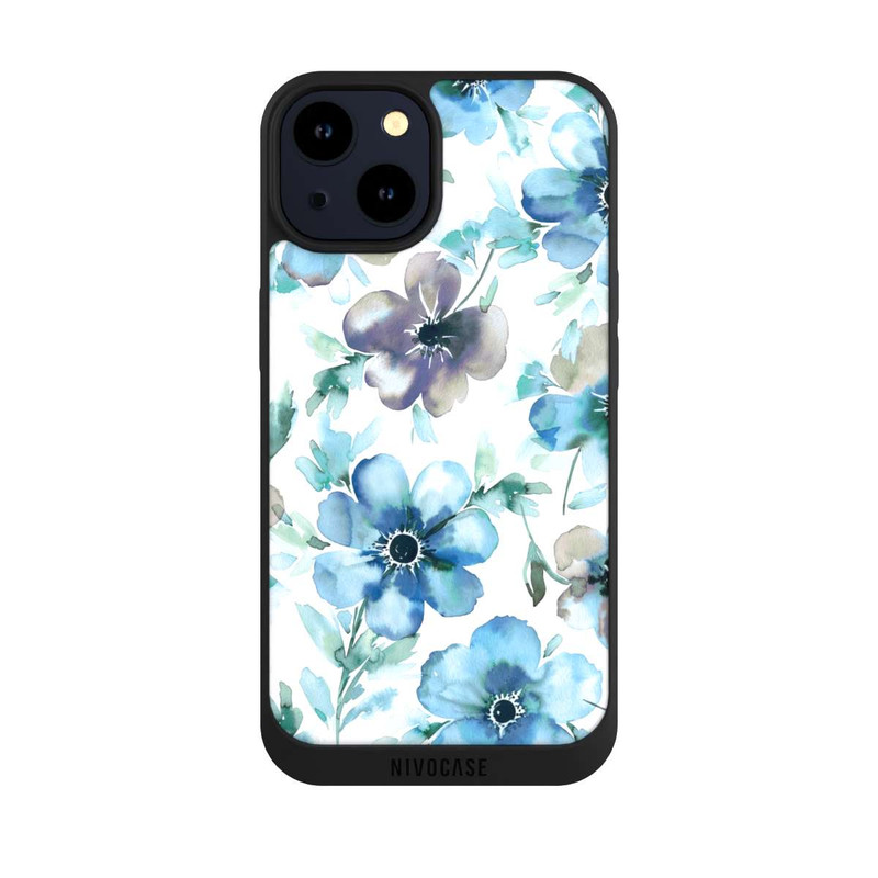 iPhone 14 NIVOpure Blue Flower Pattern Trendy