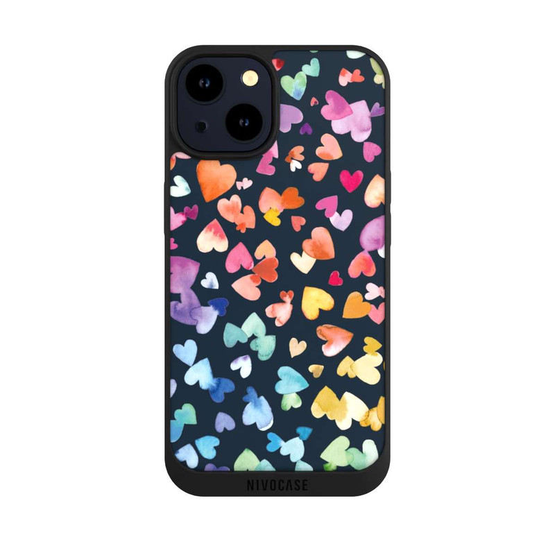 iPhone 14 NIVOpure Coeurs de la Saint-Valentin noirs