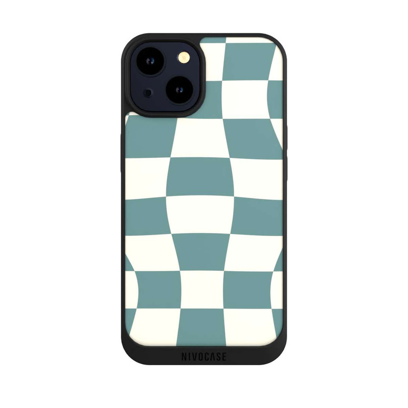 iPhone 14 NIVOpure Schachbrett Petrol