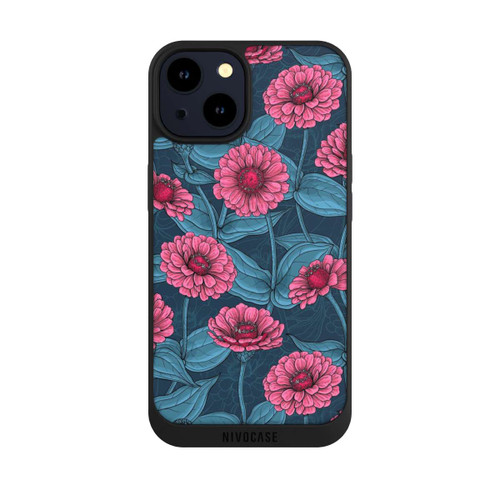 Apple iPhone 14 NIVOpure Flower Pattern Pink And Blue Illustration