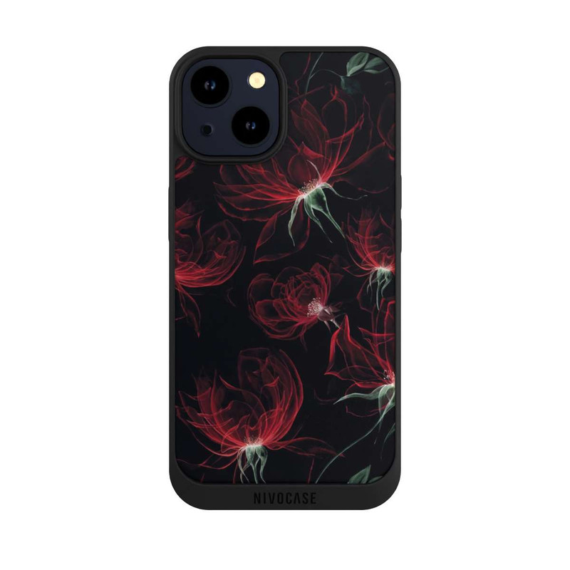 iPhone 14 NIVOpure Tapete mit roten Blumen