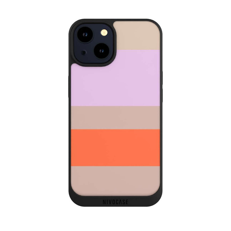iPhone 14 NIVOpure Moca Lila Orange Stripes
