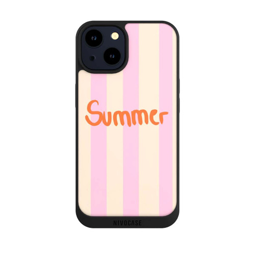 Apple iPhone 14 NIVOpure Summer- Rosa und Orange Streifen Hintergrund
