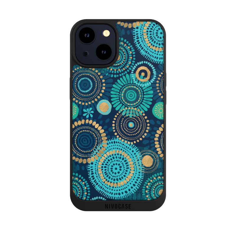 iPhone 14 NIVOpure Blockprint India Teal Gold