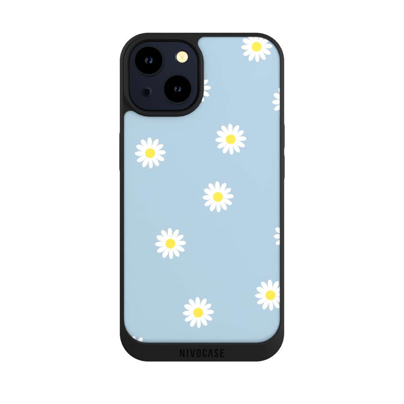 iPhone 14 NIVOpure Gänseblümchen Muster Blau
