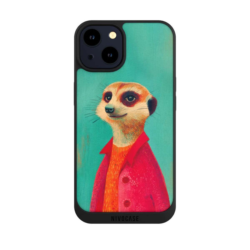 iPhone 14 NIVOpure Meerkat Green Illustration