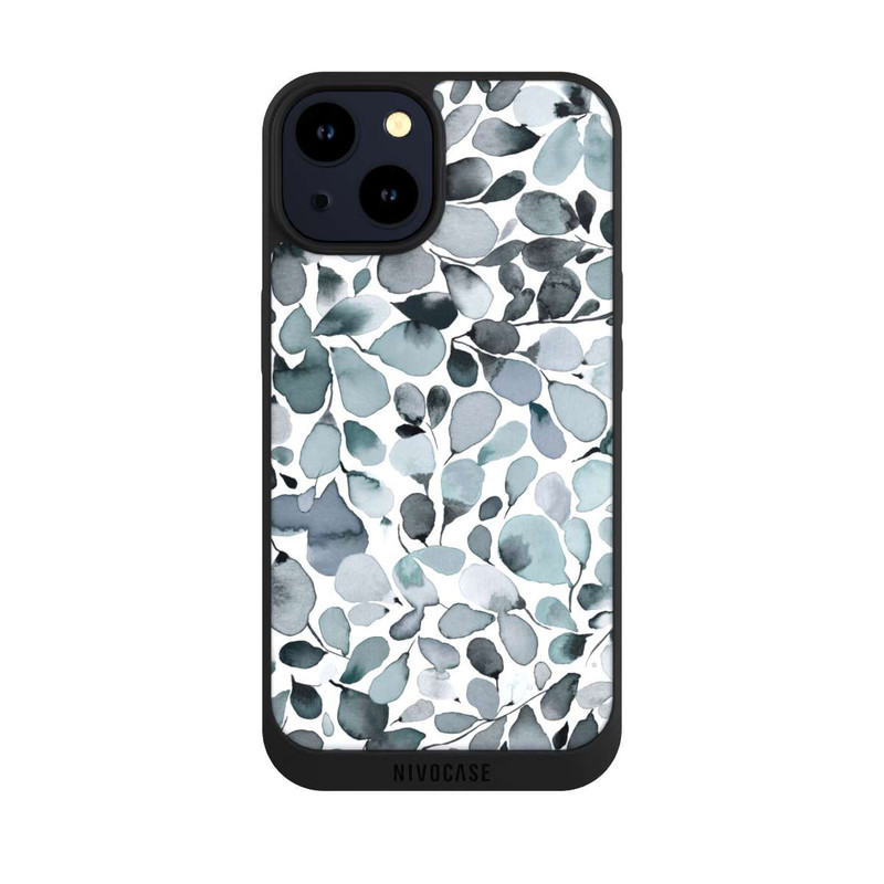 iPhone 14 NIVOpure Eukalyptus Aquarell Blätter Grau