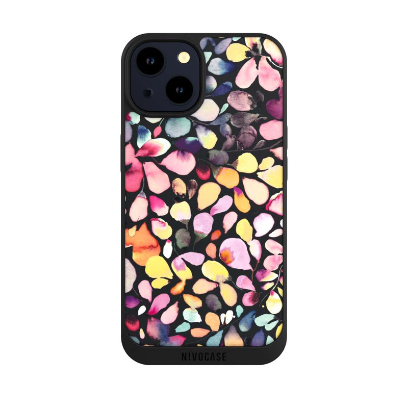 iPhone 14 NIVOpure Watercolor Leaves Black