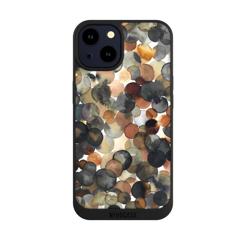 iPhone 14 NIVOpure Watercolor Dots Brown Pattern