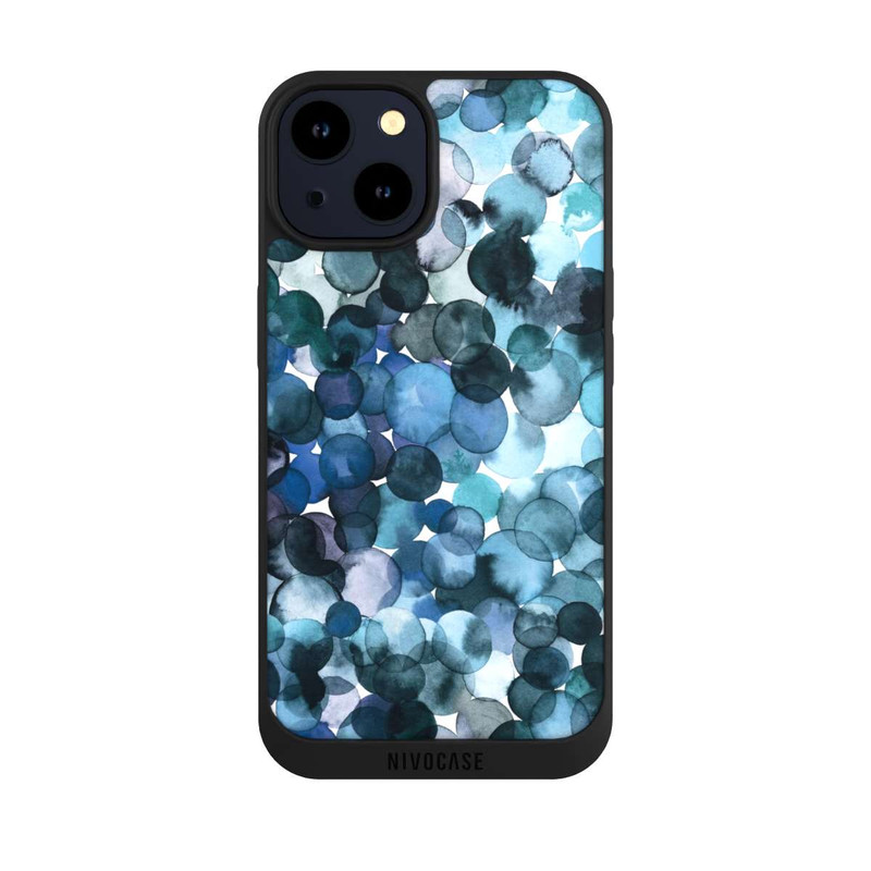 iPhone 14 NIVOpure Watercolor Dots Blue Pattern