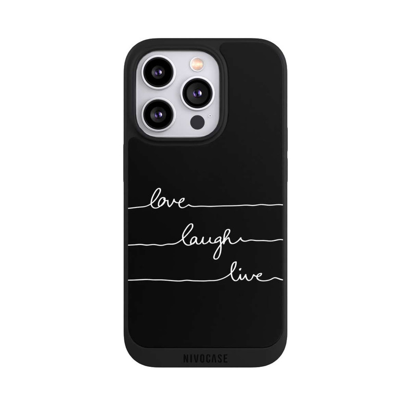 iPhone 14 Pro NIVOpure Love Laugh Live weiß/schwarz