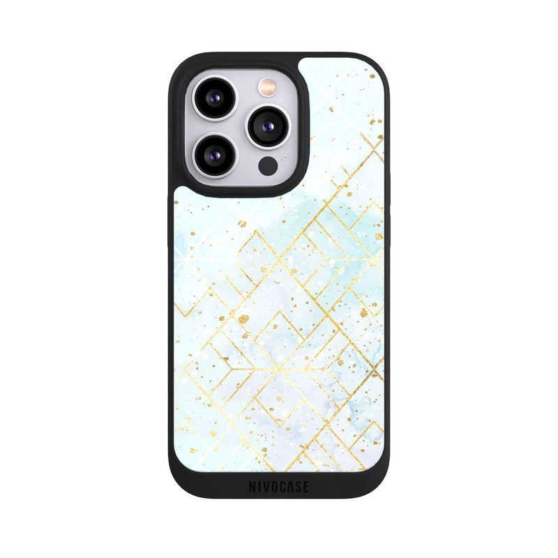 iPhone 14 Pro NIVOpure Marbre Pastel Motif de Maille