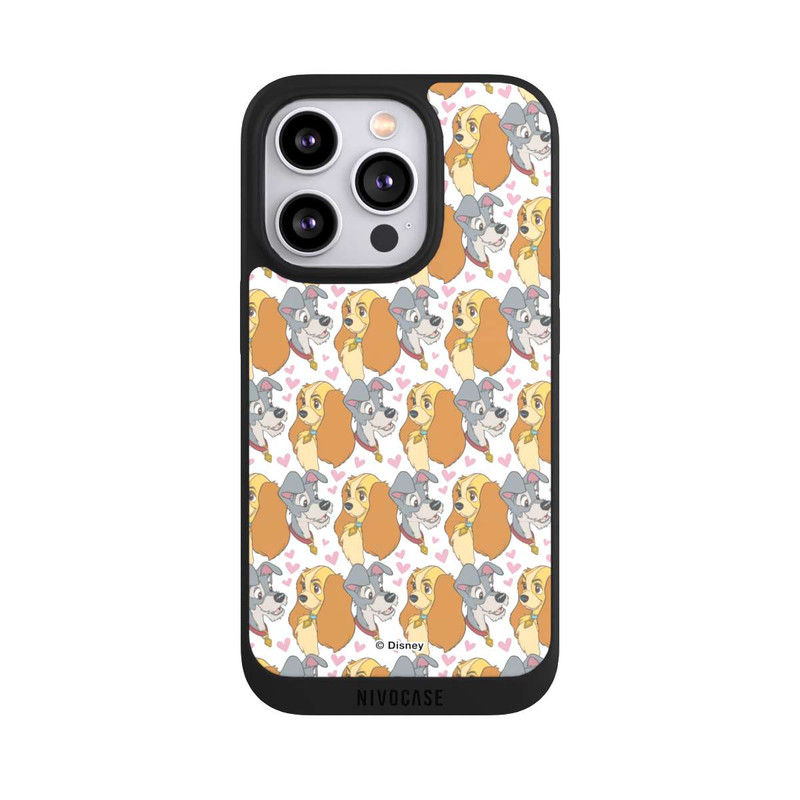iPhone 14 Pro NIVOpure La Belle et Le Chlochard Motif Cœurs