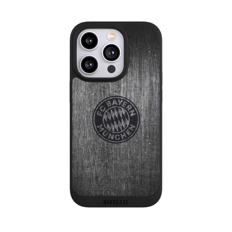 iPhone 14 Pro NIVOpure Metalllook FCB Logo einfarbig
