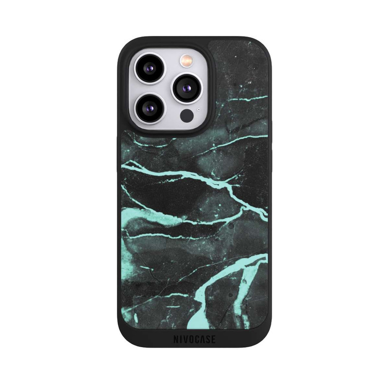 iPhone 14 Pro NIVOpure Grauer und blauer Marmor