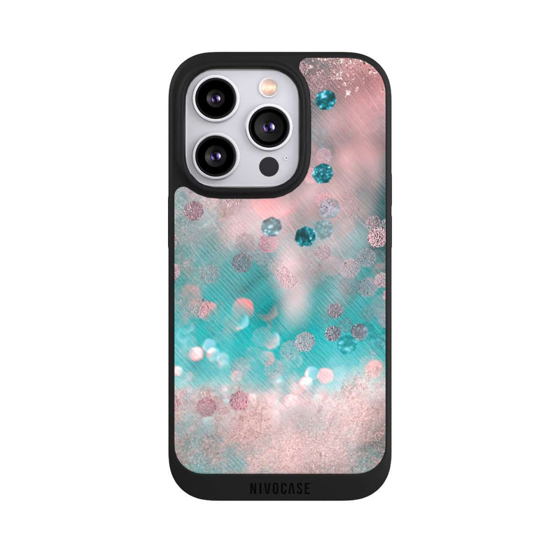 iPhone 14 Pro NIVOpure Türkis-glamouröser Glitzerlook