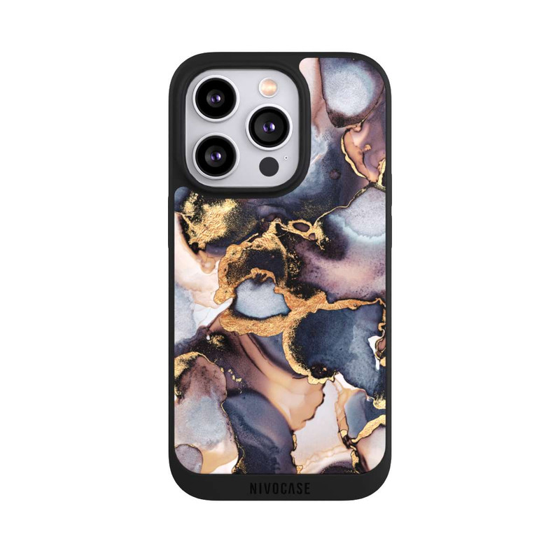 iPhone 14 Pro NIVOpure Impression Dreamy Ink Gris Or