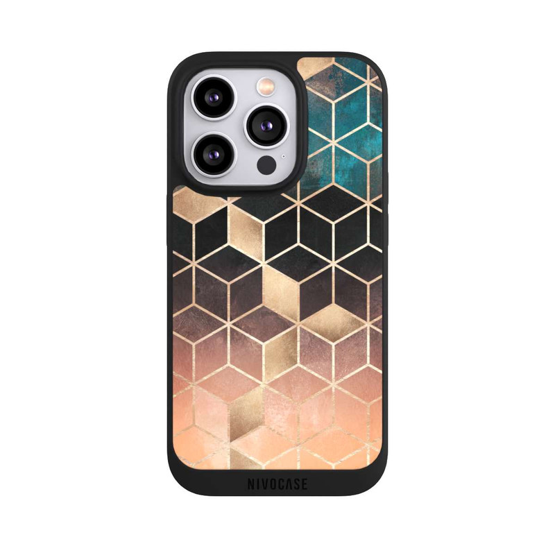iPhone 14 Pro NIVOpure Ombre Traum Würfel Gold Druck