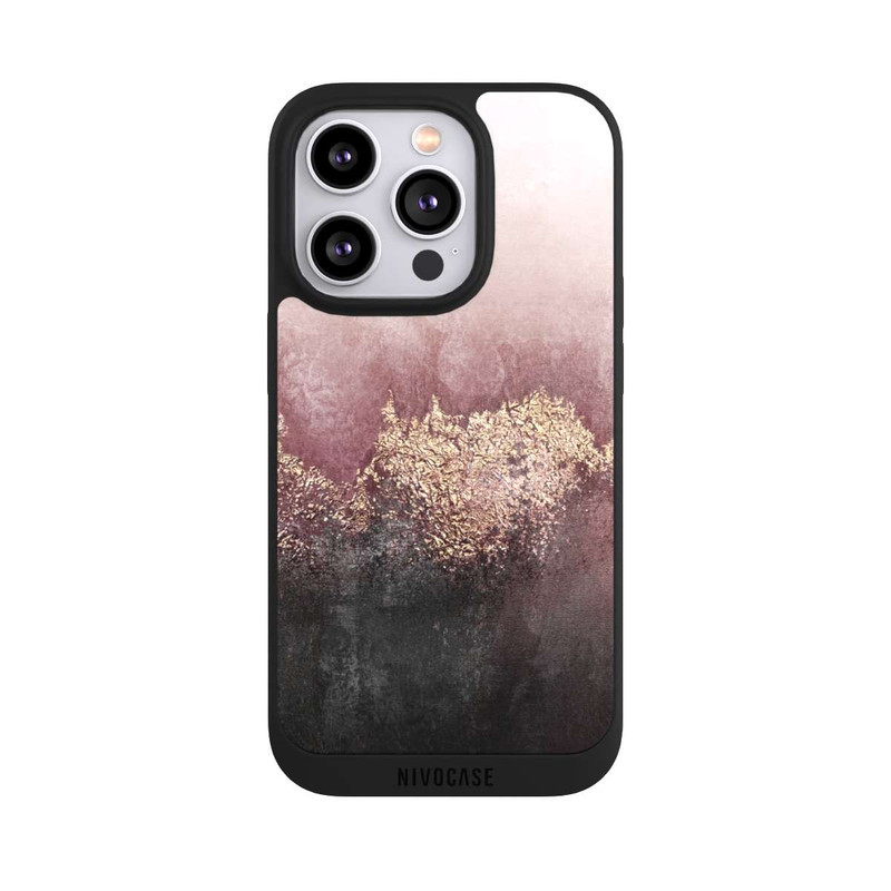 iPhone 14 Pro NIVOpure Impression d'or de poussière de ciel rose