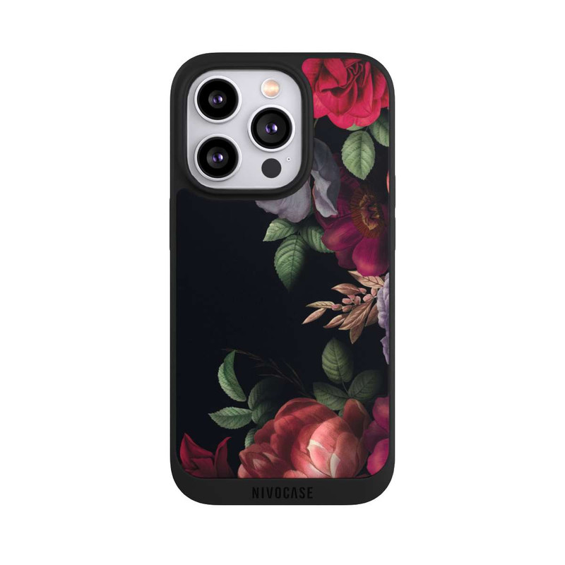 iPhone 14 Pro NIVOpure Blumen Auf Schwarz
