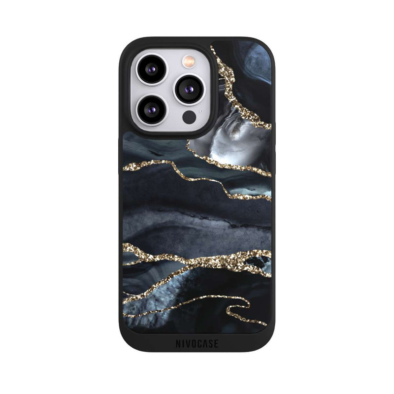 iPhone 14 Pro NIVOpure Or marbré foncé Aspect pailleté