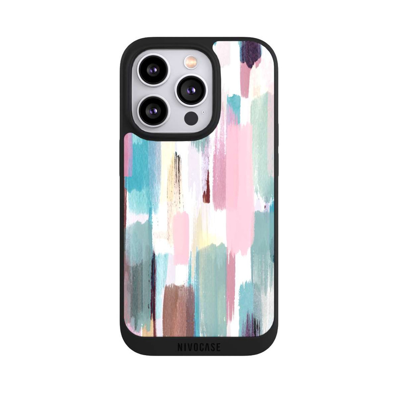 iPhone 14 Pro NIVOpure Abstrakte Pinselstriche in Pastelltönen