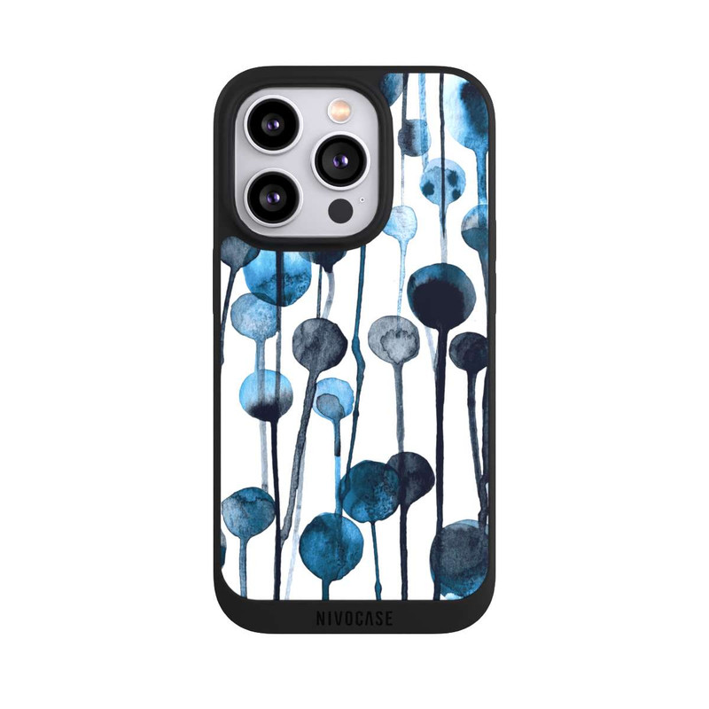 iPhone 14 Pro NIVOpure Tropfende Punkte blau