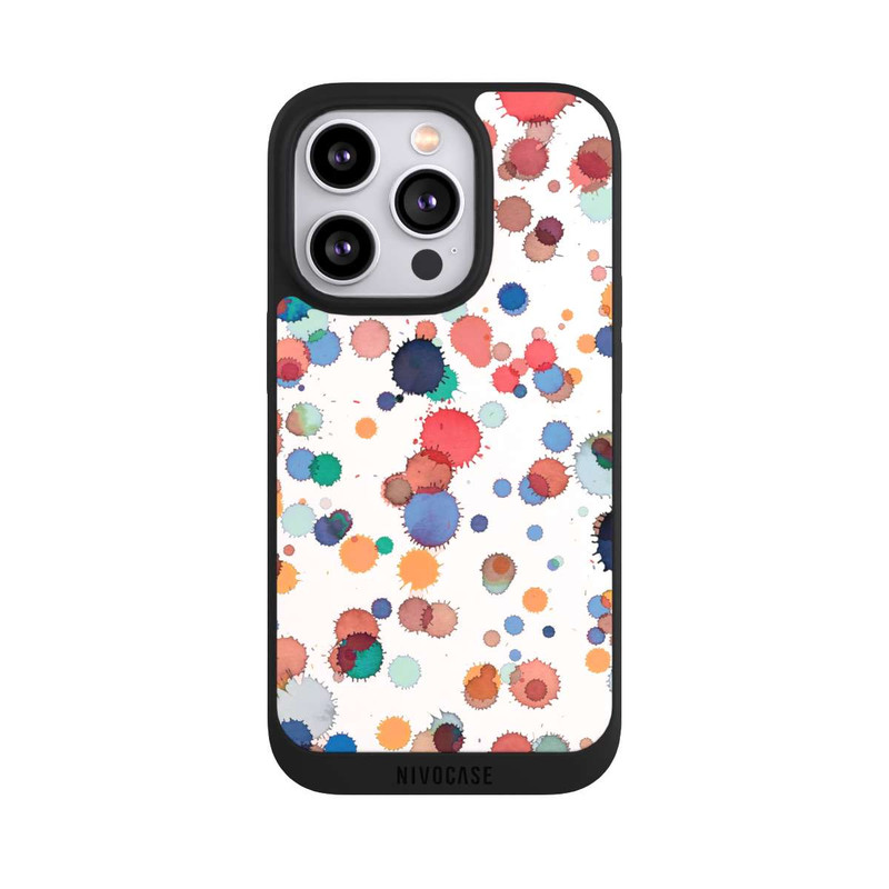 iPhone 14 Pro NIVOpure Tropfen Aquarell Textur Blau Gelb