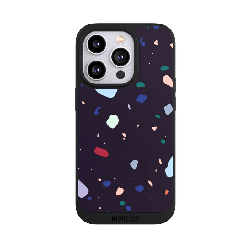 iPhone 14 Pro NIVOpure Terrazzo arrondi foncé moderne