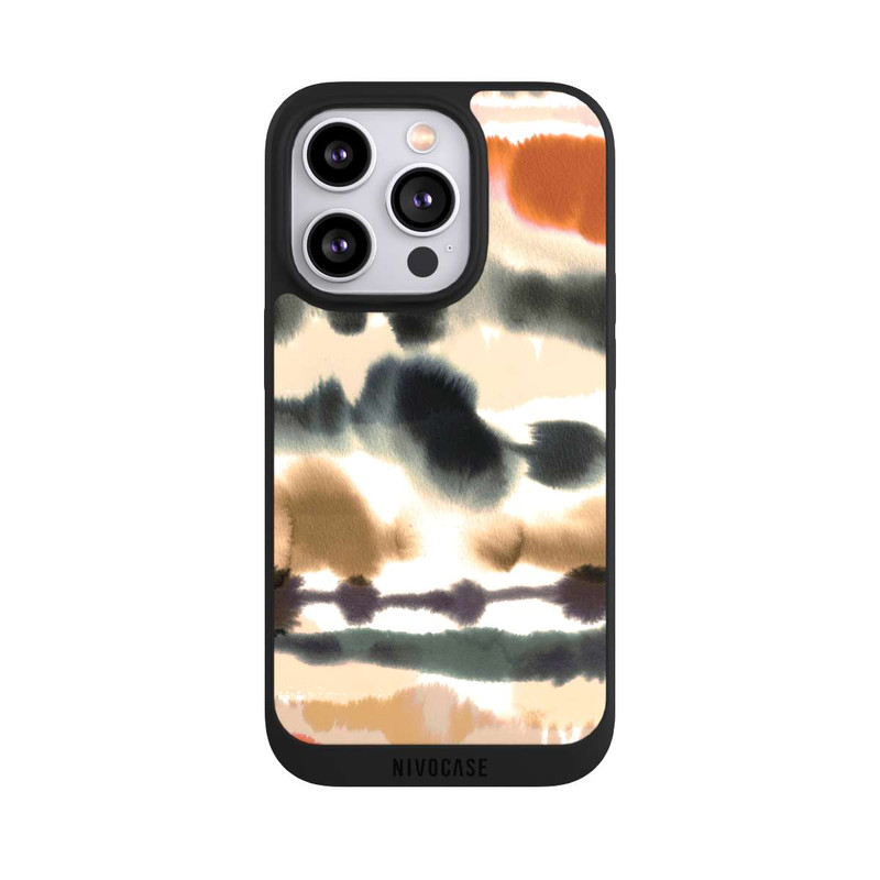 iPhone 14 Pro NIVOpure Weiche nautische Aquarelllinien Orange