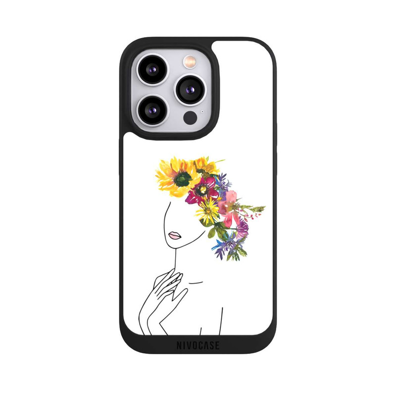 iPhone 14 Pro NIVOpure Line Art Woman flowercrown