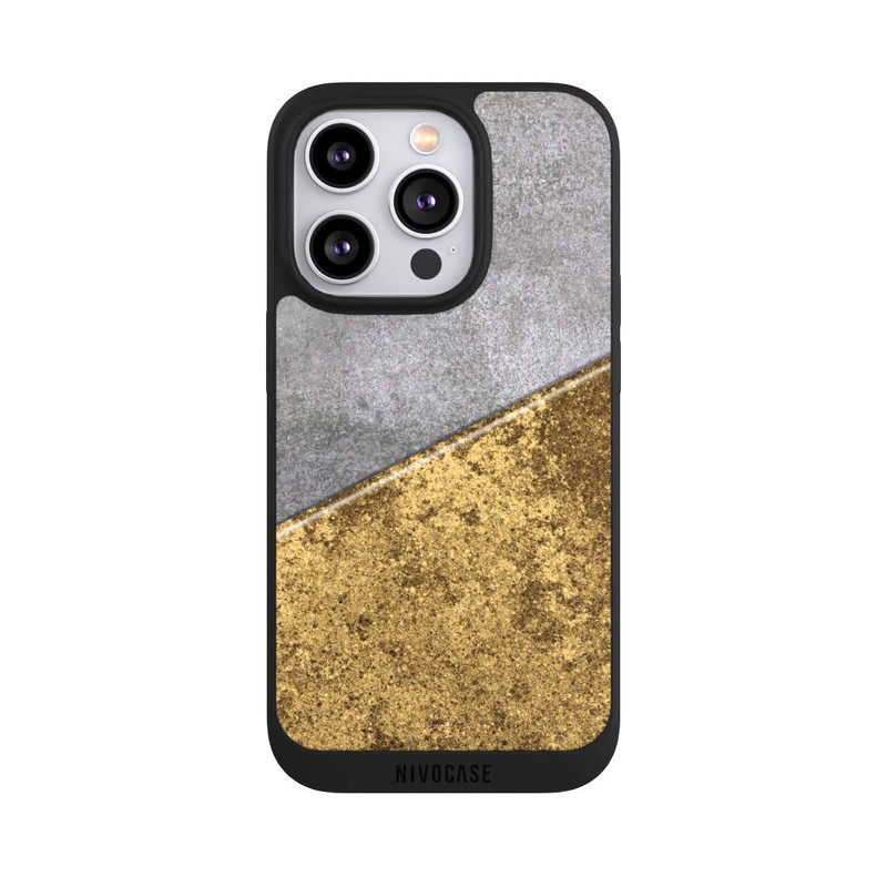 iPhone 14 Pro NIVOpure Beton und Goldlook