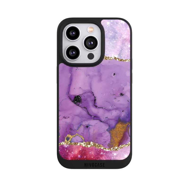 iPhone 14 Pro NIVOpure Lila Galaxy Glamour Marble