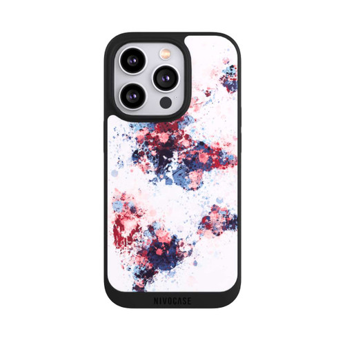 Apple iPhone 14 Pro NIVOpure World Map Paint Splashes Blue Red