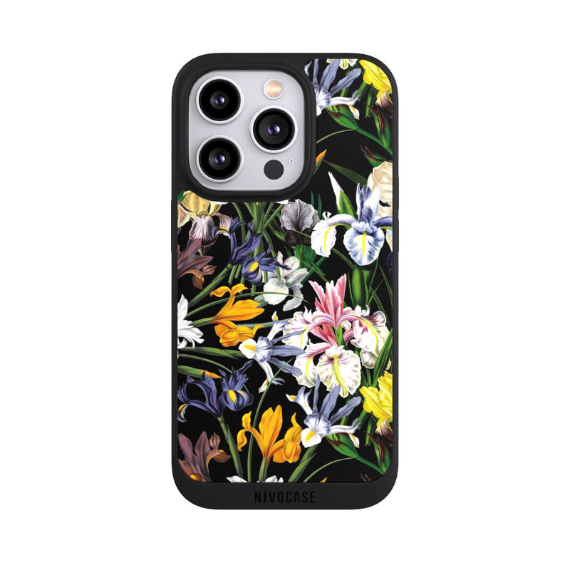 iPhone 14 Pro NIVOpure Dunkle Wildblumentapete