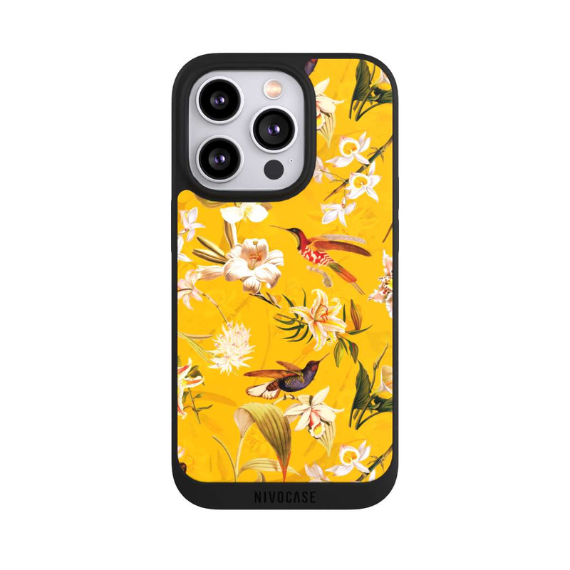 iPhone 14 Pro NIVOpure Kolibrimuster gelb