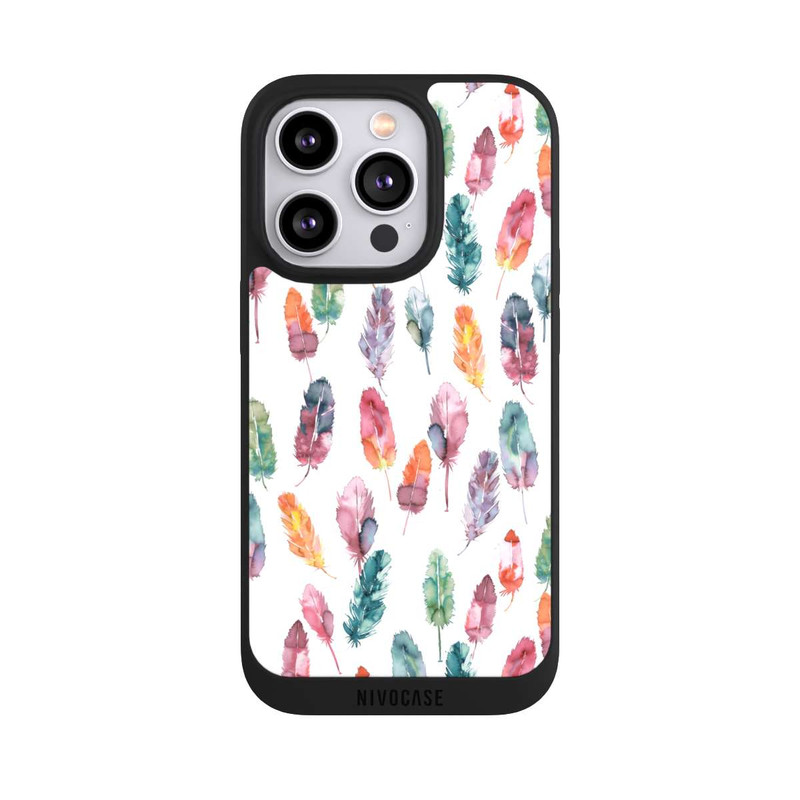 iPhone 14 Pro NIVOpure Aquarellfedern Boho