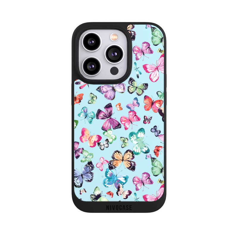 iPhone 14 Pro NIVOpure Schmetterlinge rosa orange blau