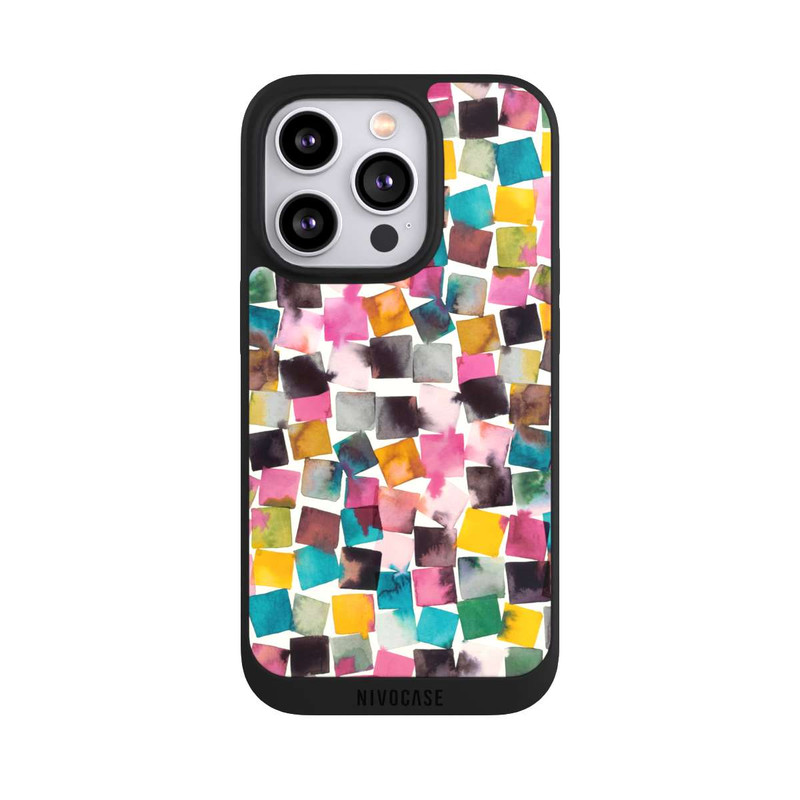 iPhone 14 Pro NIVOpure Watercolor Geometric Plaids Pink