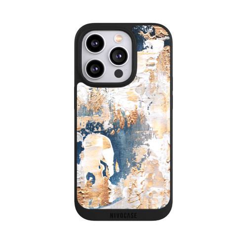Apple iPhone 14 Pro NIVOpure Abstraction Bleu et Or